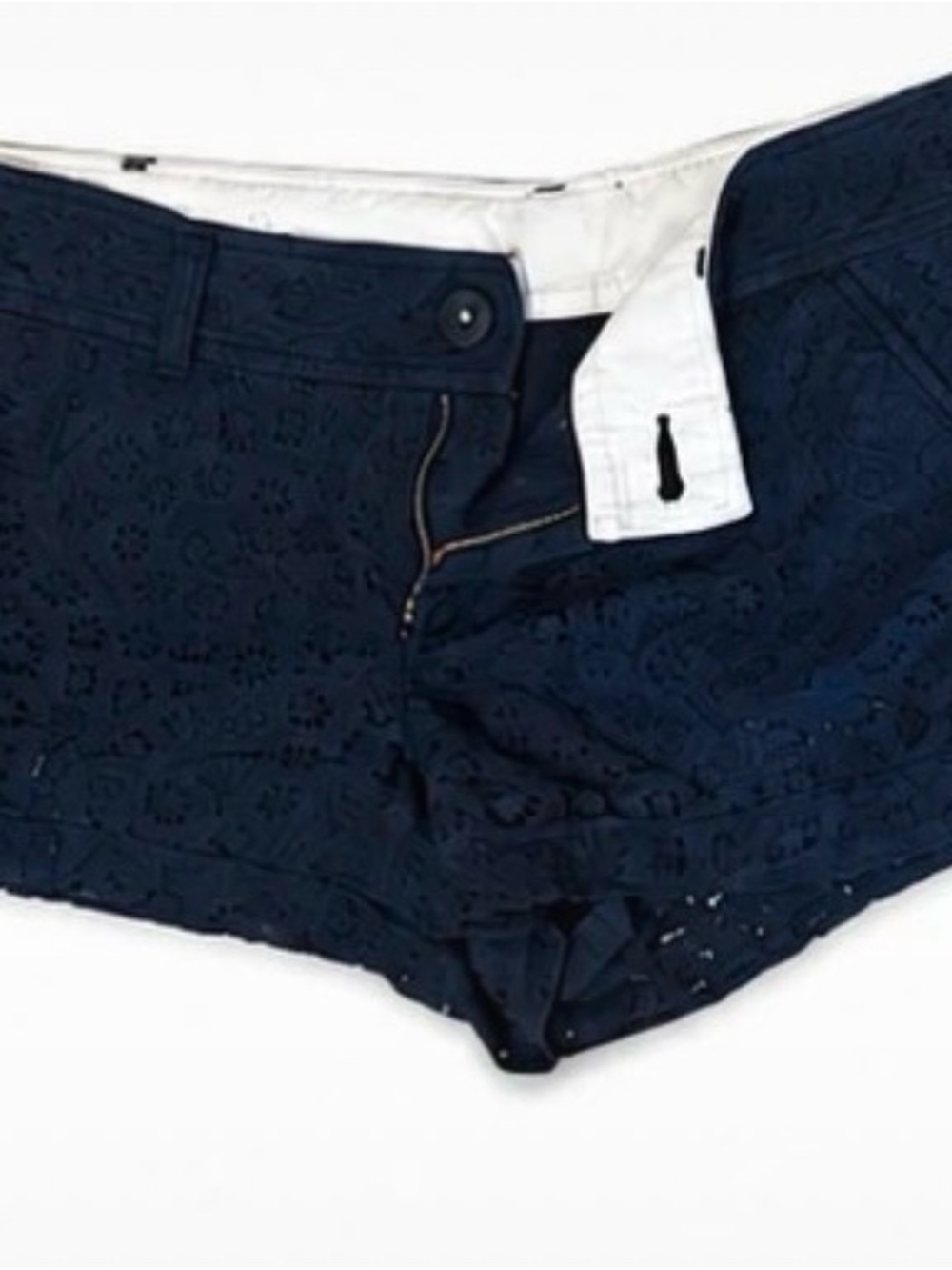 Lilly Pulitzer Navy Eyelet Lace Jean Shorts